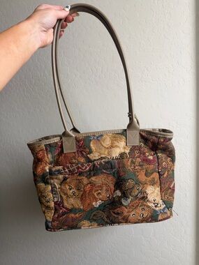 Vintage dog patterned handbag